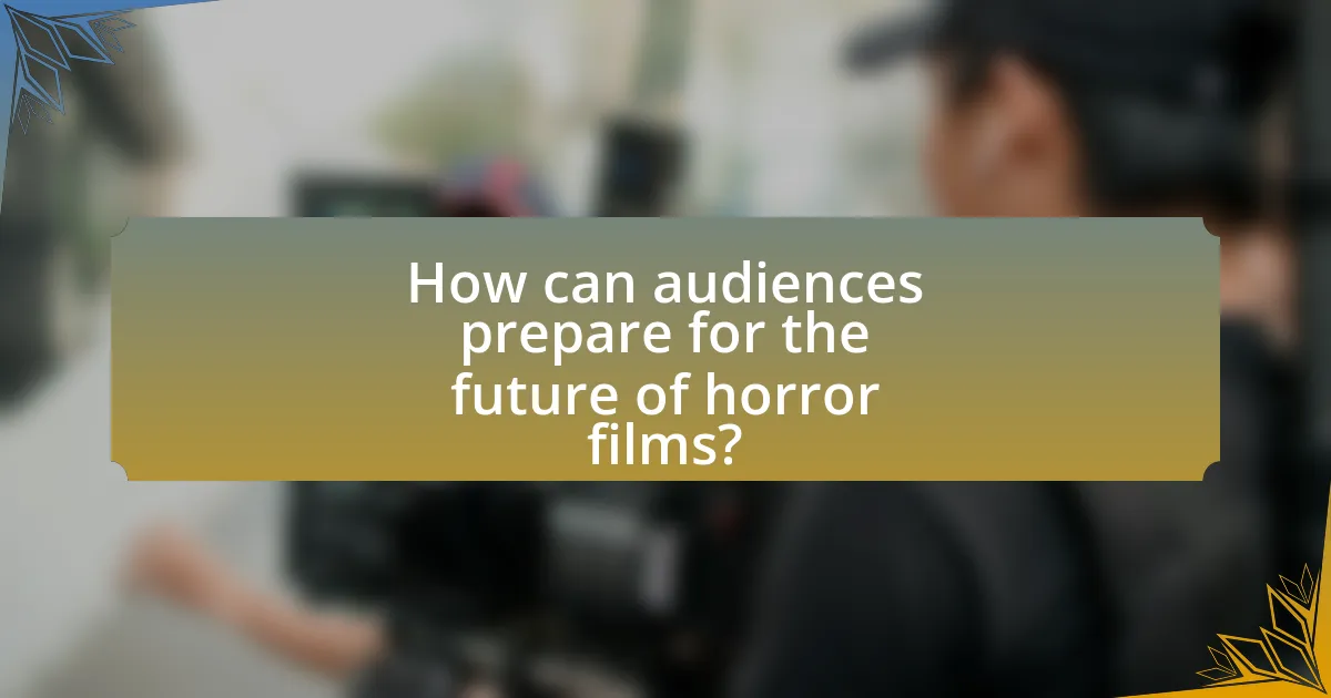 How can audiences prepare for the future of horror films?